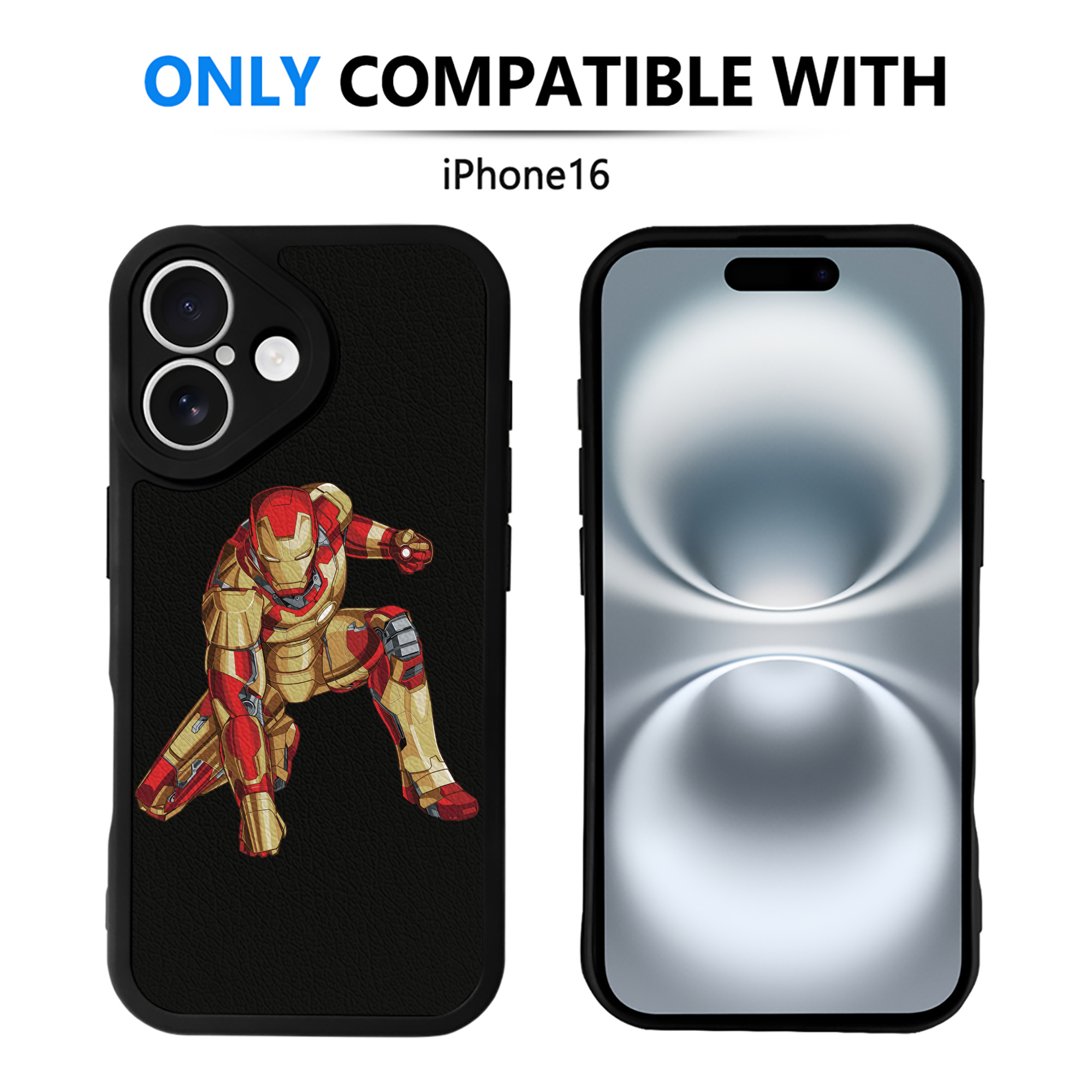 （画像用） アベンジャーズ The Avengers 【iPhone 16シリーズ対応】シリコンスマホケース（レザー調） 材質：シリコン